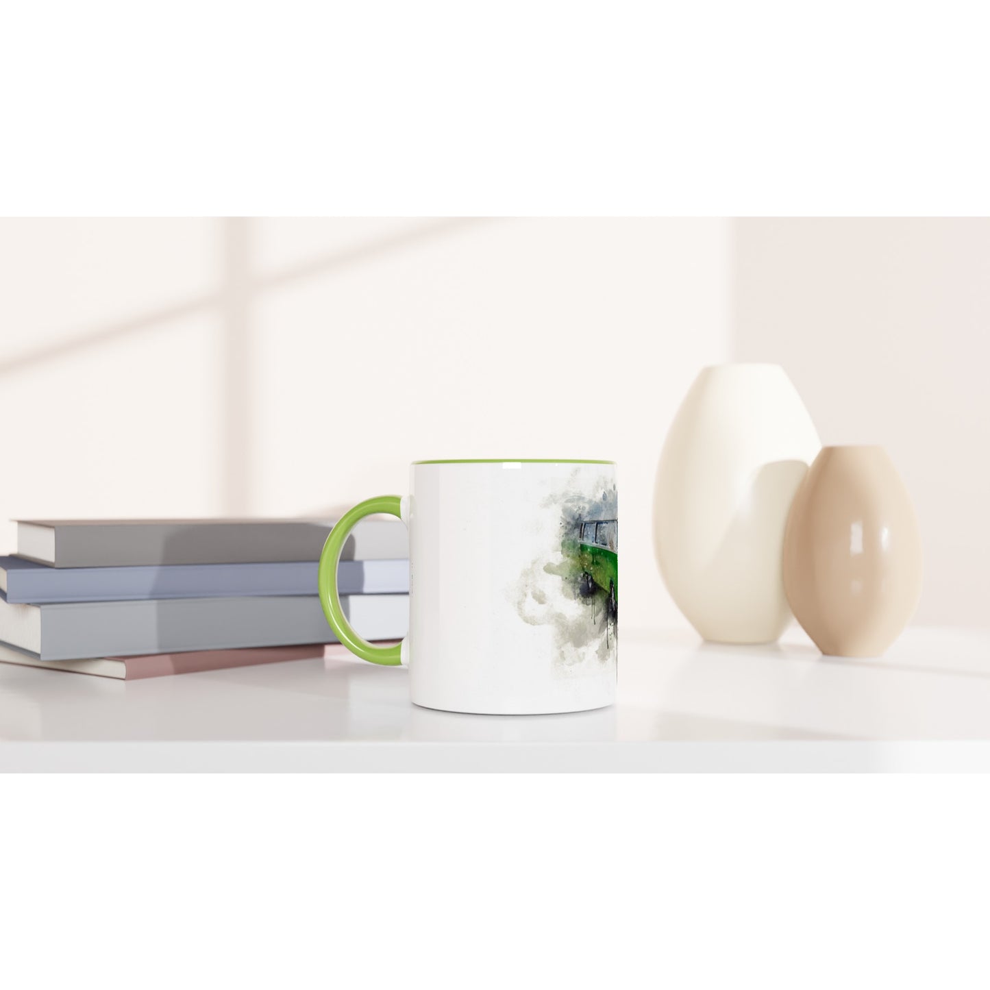 White 11oz Ceramic Mug with Color Inside