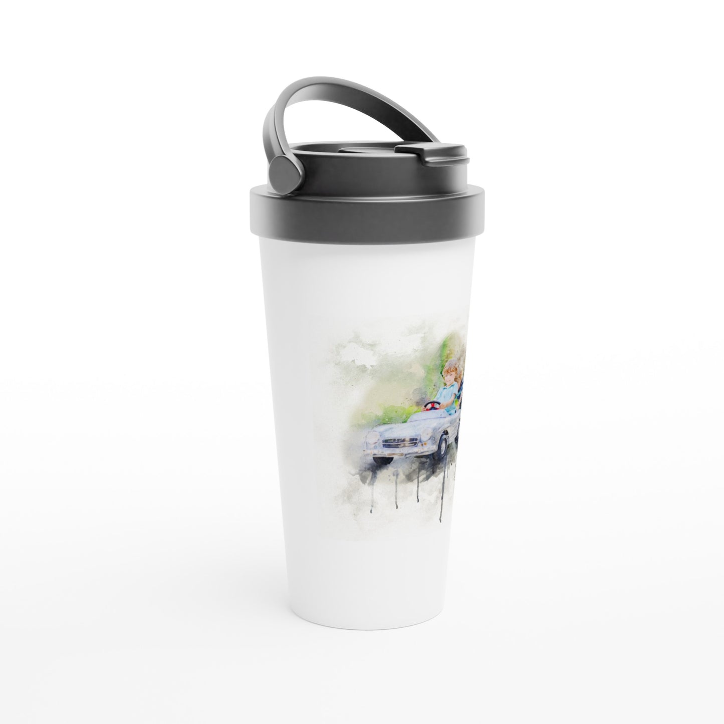 White 15oz Stainless Steel Travel Mug