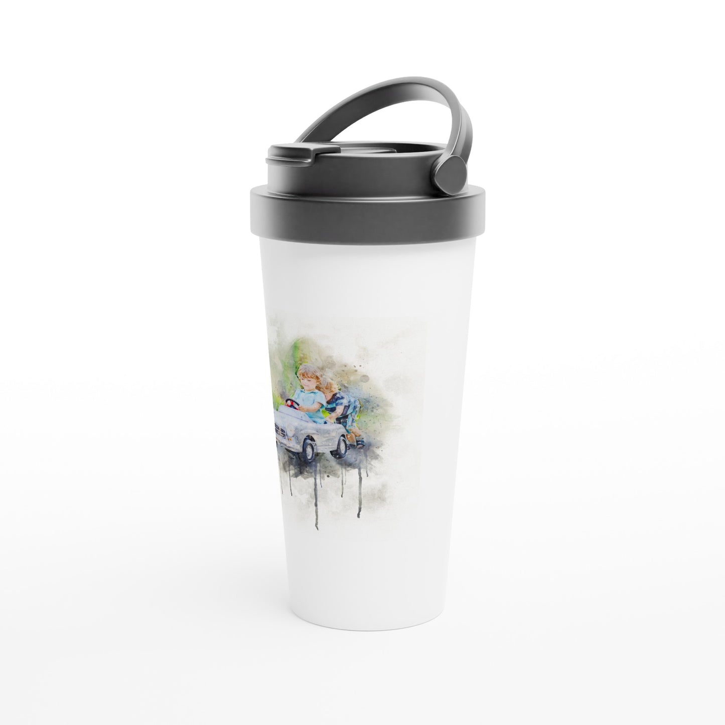 White 15oz Stainless Steel Travel Mug